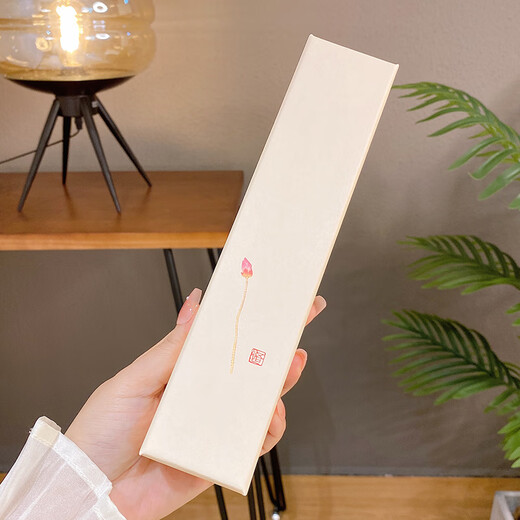 My dear hairpin gift box, storage box, jewelry box, hairpin box, Chinese style packaging box, gift box, heaven and earth cover box, gift box, lotus flower fragrance single box, about 22cm*5cm