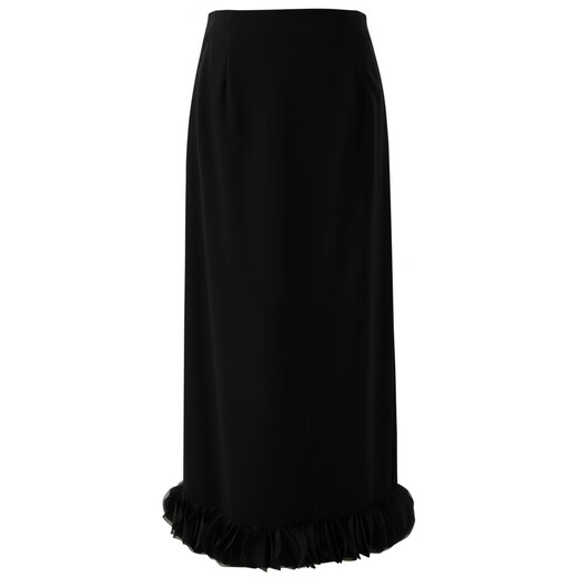 Three Color 2025 Summer New Elegant Skirt Organya Spliced Lace Straight Skirt Slit Long Skirt M Classic Black M