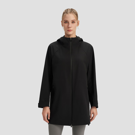 迪桑特（DESCENTE）WOMENSTRAINING系列防风连帽梭织夹克外套女款 米色 M