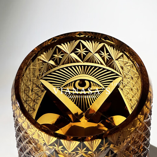 VIANASA S New God's Eye Edo Kiriko Cup Personalized Retro Whiskey Crystal Wine Glass God's Eye Kiriko Cup Gift Box