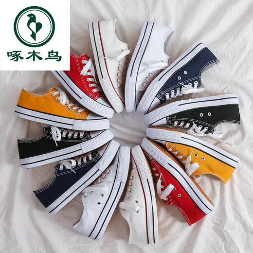 Specht 2025 Frühlings- und Herbst-Trend Low Top große Größe Herrenschuhe Alte Peking-Stoffschuhe Männer Leinwand lässig Männer und Frauen alle schwarze Arbeitsschuhe DC-6621 Boutique Schwarz 35