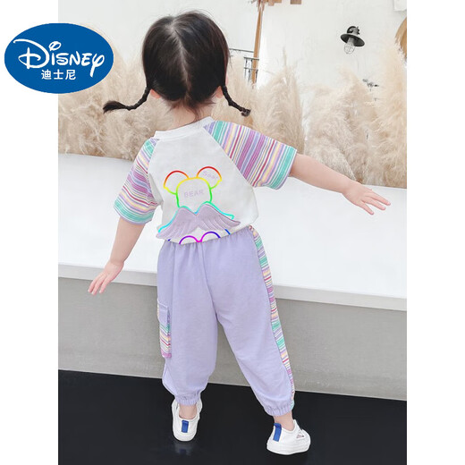 Disney Baby Girls Suit Summer 2025 Nuevos niños de 3 años de edad de 5 años Traje de moda de manga corta para bebés Set de dos piezas Shorts [traje] 100 (modelo de actualización)