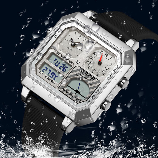 Lu Shizhe [Sommergeschenke] Watch Herrenmodentrend Koreanischer Schüler im koreanischen Stil Alarmuhr Waterdose Elektronik Uhr 6210 All Black [Geschenkbox + Batteriegeschenk]