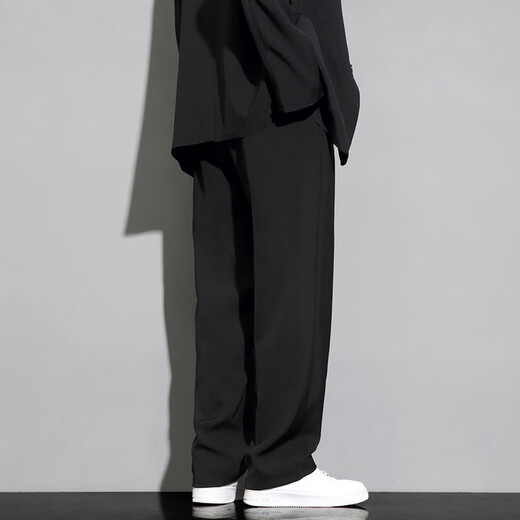Lombt Anzughose Herbst Herbst vielseitig loses farbige High-End-einfache lässige langen Hosen LF02 Schwarz XL