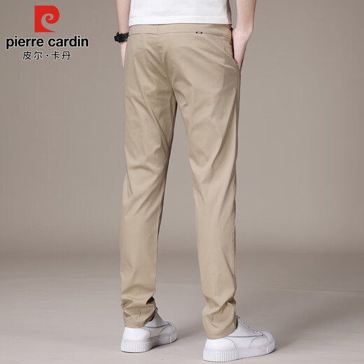 Pierre Cardin Casual Hosen Herren Sommerdünne Modemarke Business -Hosen Herren Baumwoll Elastizität Slim Long Hosen Herrenkleidung Khaki 32