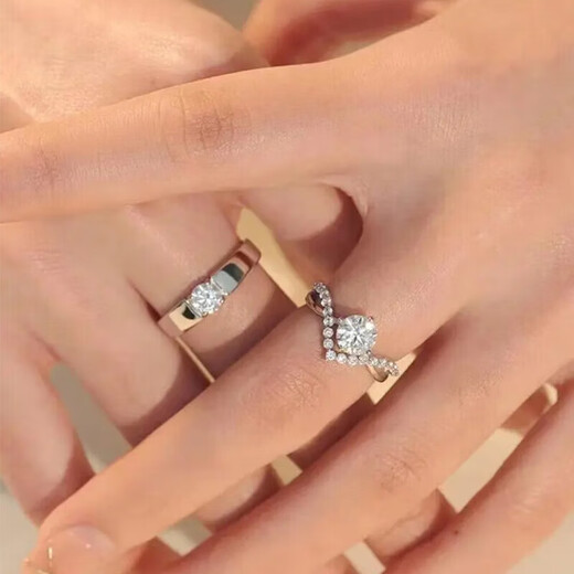 DR platinum couple ring pt950 platinum knot engagement fashion diamond ring Valentine's Day birthday gift for girlfriend to crown love with live ring