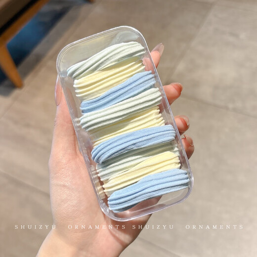 Jisenjia Stripes丨Sea Salt Series Highly Elastic Summer Ball Hair Rope Cute Headband Rubber Band Durable Thickened Rubber Band Sea Salt Series 10 Strips-Stripes