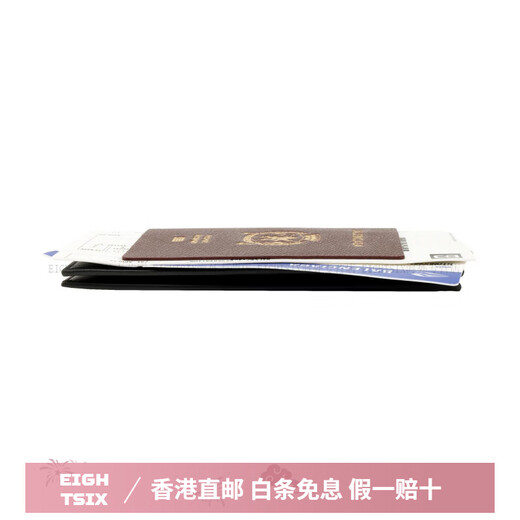 巴黎世家（BALENCIAGA）Passport 字母徽标压花半哑光柔软纹理 小牛皮 护照包 男款 深红 基础装(包+防尘袋)