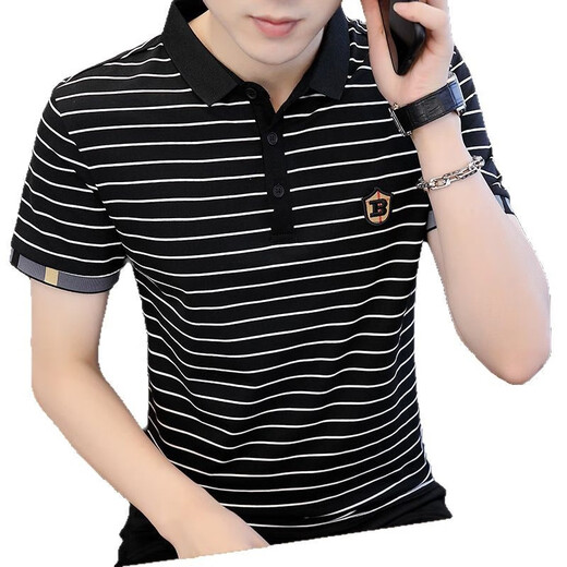 姿伟祺UDBK复古撞色学院风POLO衫短袖300g棉 we7029白色 M