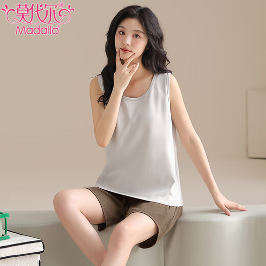 
Modal pajamas for women in summer 2025 new style for outdoor wear vest shorts suit for girls casual simple Japanese home clothes CKE-W6167 women M (80-100Jin [Jin equals 0.5 kg])