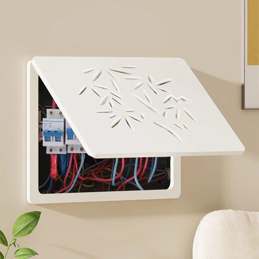 Strong current box cover, household weak current decoration, multimedia simple network cable hanging picture, electric meter box with decorative painting, whiteboard style - PVC waterproof material, outer frame 35X25cm, can cover 30*20CM