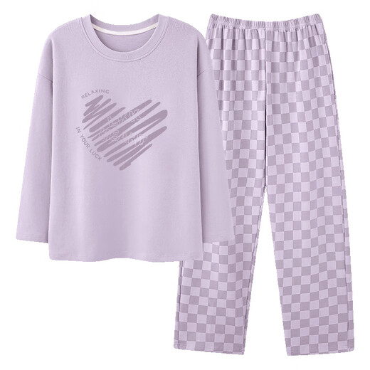 Fundenkean Frühlings- und Herbst -Pyjamas für Frauen mit Brustpad reine Baumwoll -lange Ärmel für Outdoor -Kleidung Herbst und Winter Frauen Baumwolle Kleidungsstück MG6628 m