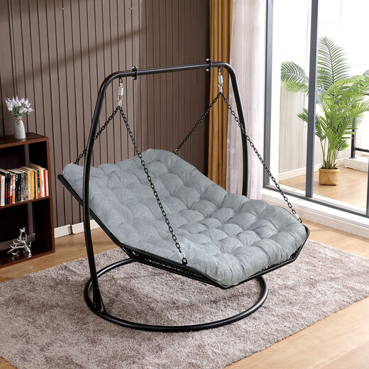 Silla mecedora Clcey reclinable doble hamaca colgando canasta de colgadura tejida de ratán balcón colgante colgante al aire libre Balcón de metal para adultos cama mecedora pequeña hamaca morada-roja 13821