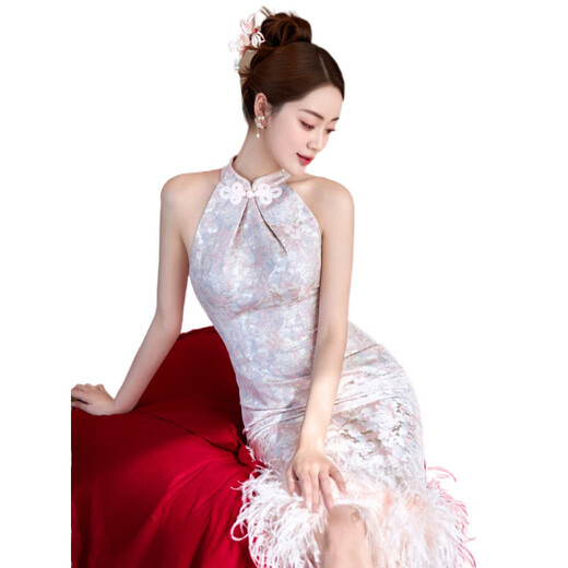 NOUVELLE ROBE DE MATINE CHINOIS DE ZIWEIQI LUMBRE LUMBRE LUMBRE LUMBRE SMELLEMENT Toast Cheongsam Style 687 L 687