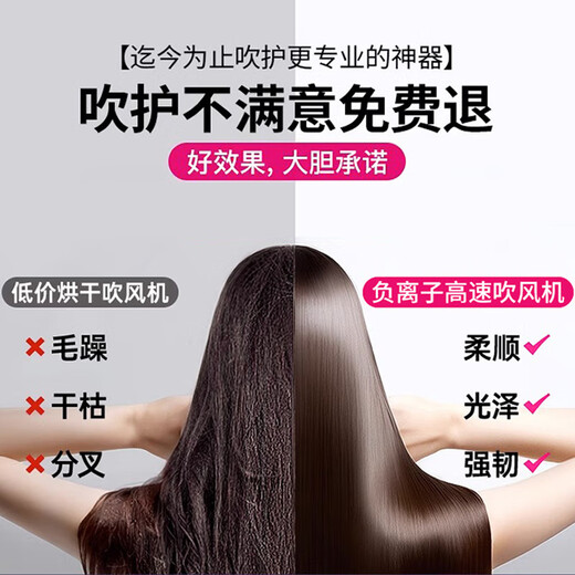Luolaifen National 3C Certification丨5 Billion Negative Ions for Hair Care High-speed Leafless Hair Dryer Home Silent Negative Ions High Power Does Not Harm Hair in Strong Winds Huaqiangbei Hair Dryer Black Gray-Single Nozzle Official Top Version丨Full Function 1 1丨Constant Temperature and Quick Drying 2025 New Model丨3C Certification and Safer丨5 Billion Moisturizing Negative Ions