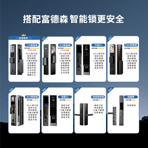 Fuderson Class A Security Door-Eingangstür Neues Eintür-Sicherheitstor der Muttertür + Anti-Plitten versteckte Scharnier + partielle Aluminiumfolie Füllung + Smart Door einzeln
