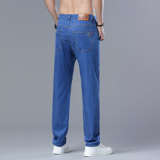 CK Jeans Herren loser gerade Bein Tennis-Freizeithose 2025 Sommer Dünne Wash Long Hosen High-End 9902 Blau + 9902 Hellblau 28 zwei Fuß eins eins