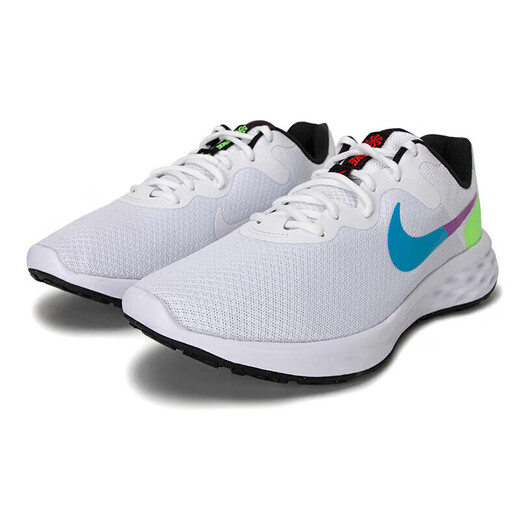 Nike (NIKE) men's shoes summer new REVOLUTION 5 mesh lightweight breathable casual shoes running shoes FJ1049-100 white purple red blue yellow 42