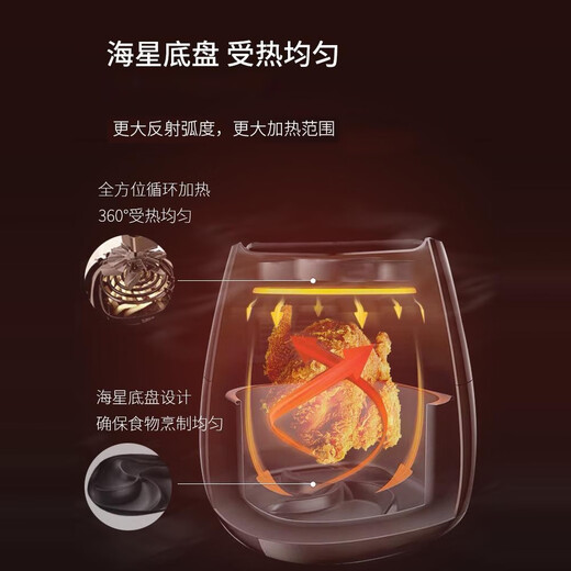 飞林浦空气炸锅HD9215家用十大品牌3升薯条机多功能1到2人HD9212 hd9215/61黑曜红 0L