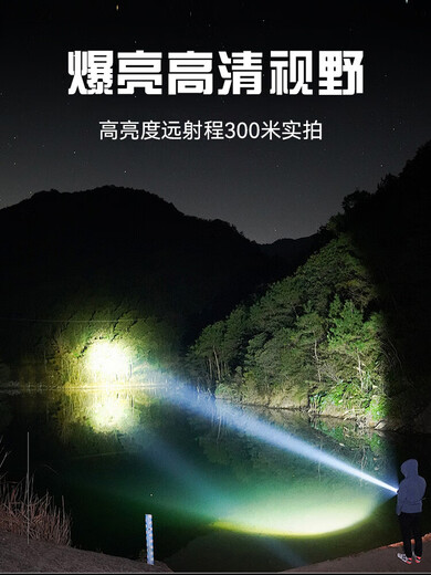 钓鱼头灯超长续航60个小时led强光超亮充电头戴式手电筒照明灯户外工地矿灯 双锂电【高亮200+】3600mA白光 1278