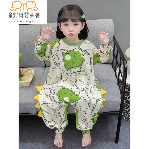 La versión coreana yujiyu de la primavera y el otoño, el nuevo dinosaurio de dibujos animados, el pijama de bebé se puede usar en el exterior con la delgada ropa casera de una pieza de manga larga 1049-cartoon Dinosaur 100 100