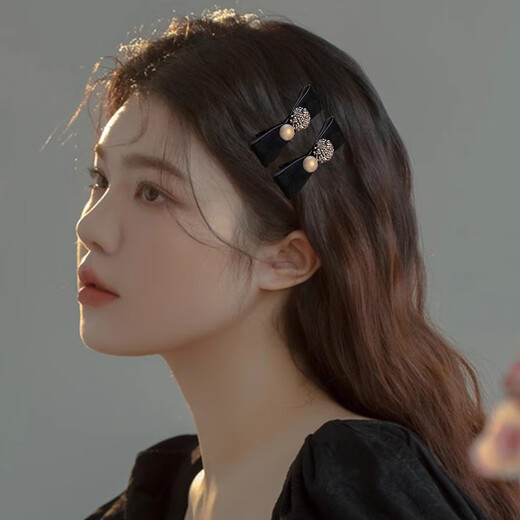 Xiang Wan hairpin 2 pieces bow hairpin forehead grab clip broken hairpin one-word side clip side bangs clip girl birthday gift