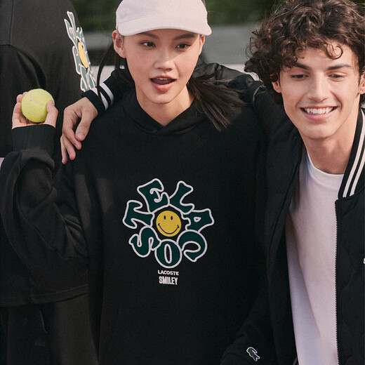 Lacost (Lacoste) Smiley co-marquée hommes et femmes 23 lettres automobiles nouvelles sweats sweats à capuche Smiley SH9273 SH9273-98-031 Black XS 2