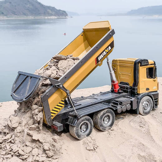 Zhouke Mining Dump Truck Large Remote Control Car Alloy Tipper Engineering Truck Charging Transport Mud Children's Electric Vehicle 6-Channel Dump Truck + Two Groups 1600 Battery Life About 200 + Free Maintenance Service