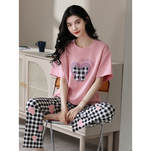 Arctic Velvet 2025 Neue Pyjama für Frauen, Sommer-Hose mit kurzärztem Sommer, Sommerkleidung für Frühlings- und Herbst, Frauenkleidung dünne zweiteilige ZH-9720 m