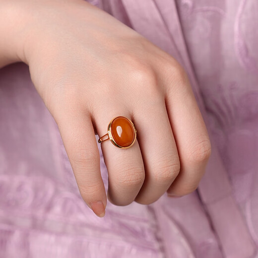 Dara beeswax ring open single ring S925 silver gold-plated old wax women's ring for mother in the year of birth, Chinese Valentine's Day gift for girlfriend