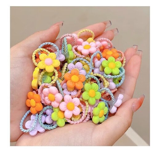 
Children's rubber band cute girl baby chirping her hair without hurting her hair elasticity good headband rubber band thumb hair ring [40 pieces random style]