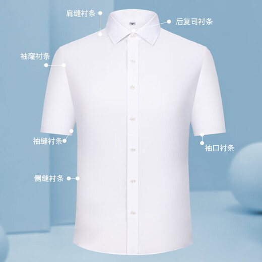 恒源祥100%纯棉格子衬衫男短袖免烫2025夏季商务休闲男士全棉半袖衬衣男 短袖DX6629 蓝格 (新升级DP成衣 38 165 [体重100斤-125斤]