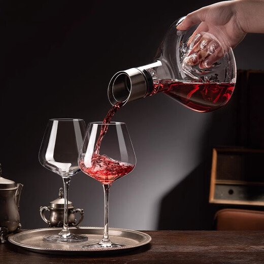 Vankage Crystal Waterfall Red Wine Decanter Iceberg Quick Wine Divider Glass Red Wine Cup Set Home Waterfall Iceberg Decanter + Crystal 350 Six Pieces