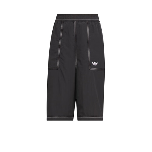 阿迪达斯 （adidas）童装25夏儿童短裤三叶草男女中大童梭织斜纹布运动五分裤子KG6629 KG6629 黑色 140 （吊牌140）