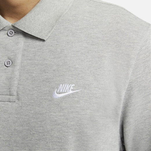 耐克（NIKE）官方男子POLOS短袖翻领T恤秋季纯棉休闲叠搭刺绣FN3895 063调色暗灰/白 2XL
