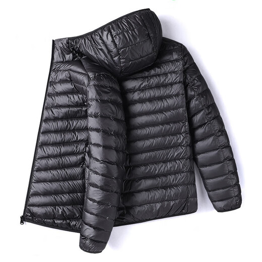 Zuosike Hommes Chaud Hiver Mince Soie Coton Veste en Coton Homme Court décontracté Col Montant Haut Papa Homme Coton Noir à Capuche 3XL