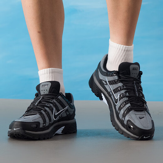 Nike Herrenschuhe 2025 Neue Herbst-Turnschuhe P-6000 Retro Low Top Leichtes atmungsaktives Verschleiß-resistenter Freizeit-Dad-Schuhe If6199-003 Black Grey 42