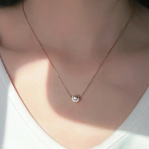 Yueyi Seawater Pearl Necklace Pendant Round Clavicle Chain a Seawater Pearl Single + Free Silver Chain 9:05-10mm45cm
