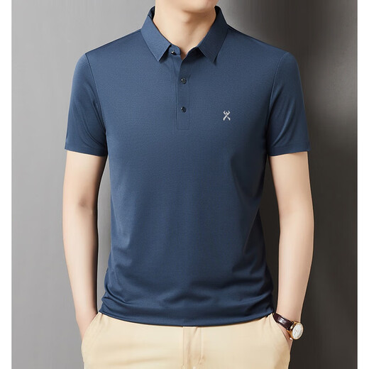 
Jinba Men's Clothing (K-Boxing) Jinba Short-sleeved T-shirt Mulberry Silk Summer Casual Lapel Men's Polo Shirt Sky Blue 699 M 170/88A Brick Red 699 M 170/88A