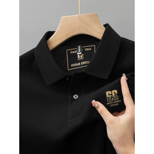 Pier Cardin summer pure cotton men's short-sleeved T-shirt high-end embroidered lapel large size versatile half-sleeved men's POLO Paul shirt trendy t 6628 purple [main picture] M /48