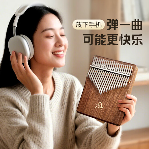前谷（CEGA）卡林巴拇指琴21音黑胡桃木板式箱式手指琴生日儿童节礼物乐器