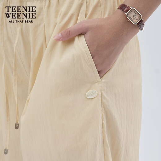 Teenie Weenie [Lycel Blend] Bear Women's Vêtements 2025 Été Nouveau pantalon yamamoto mince Pantalon décontracté Light Khaki M