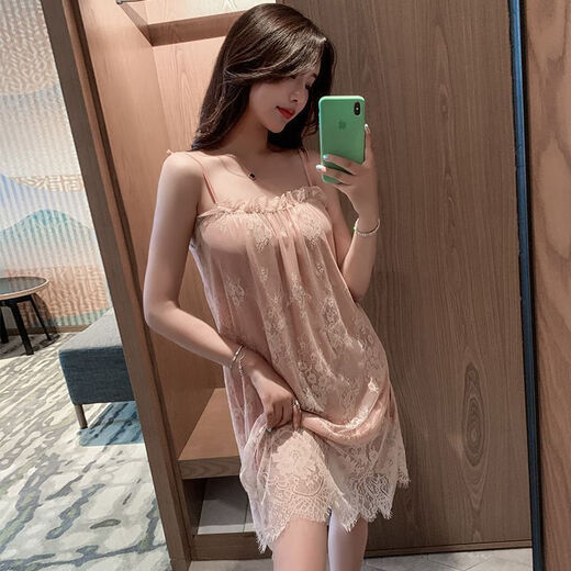 TTPMER2025 SOSSENSEN NIGHGOWN POUR FEMMES EN SUMBRE ICE SILKY SEXY SEXY FENG FENG PAJAMAS HOME KMN-5012 M Taille (adaptée à 80-100 Jin [Jin est égal à 0,5 kg]))