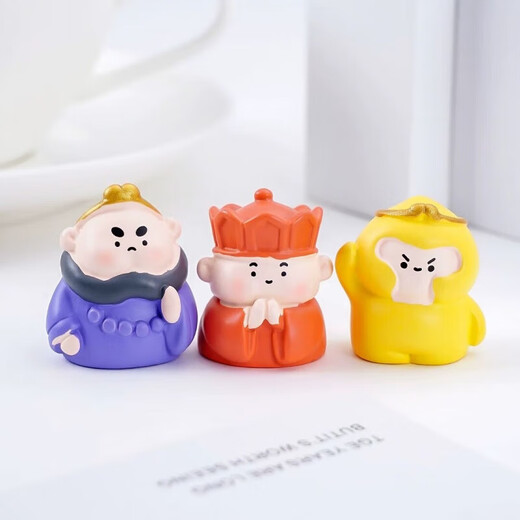 Journey to the West Master and Disciple Four Wukong Doll Peripheral Accessories Mobile Phone Accessories Cartoon Peripheral Cute Journey to the West Mobile Phone Accessories Car Ornaments Complete Set of 5 Styles