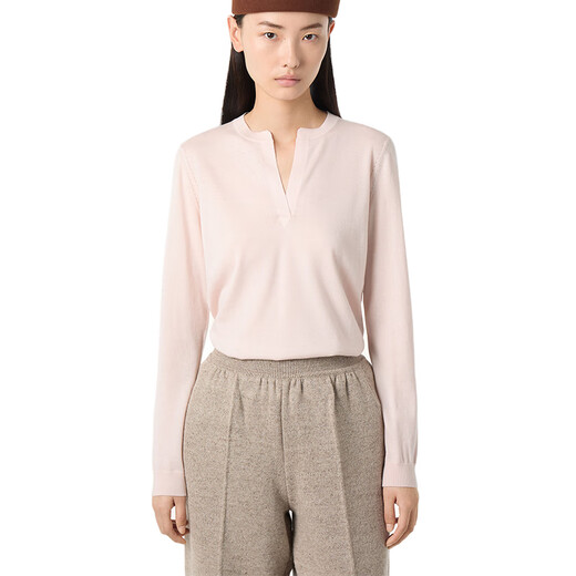 Loro Piana/Nuoyou Pianya LP Damen Piuma Pullover Kaschmir gestrickt Langarm Pullover Casual Base Shirt 25 Neue Style Light Pink 36