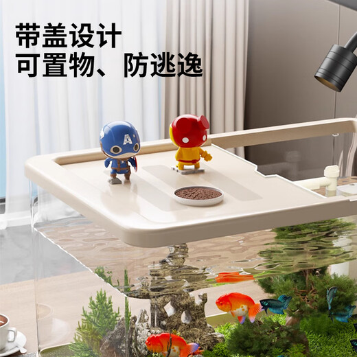Turtle tank household landscaping filter cycle sunbathing platform climbing platform acrylic ecological mixed fish tank small turnover box sunbathing lamp