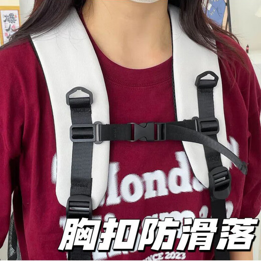 Jungle Bird trendy brand large-capacity backpack male junior high school student schoolbag female contrast color college student computer travel backpack light gray gray frog