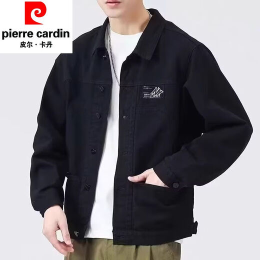 Pierre Cardin Jacket Men's Spring and Automn 2025 Nouvelle chemise Automne Men's Work's Veste de veste de début d'automne [Version de mise à niveau] K12806 Black 2xl [Recommandé 140-160jin [Jin est égal à 0,5 kg]]]