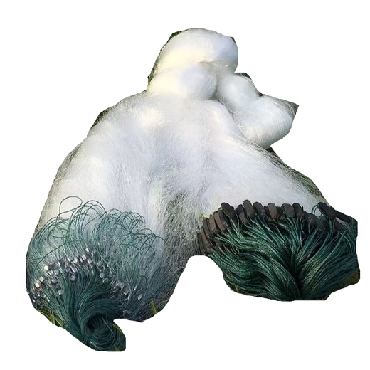 White silk three-layer sunken net, sticky net, green silk net, 100 meters fishing net, crucian carp, carp fishing hanging net, reservoir net, silver carp, 1.5 meters high, 4 fingers, white silk three-layer sunken net, 30 meters long
