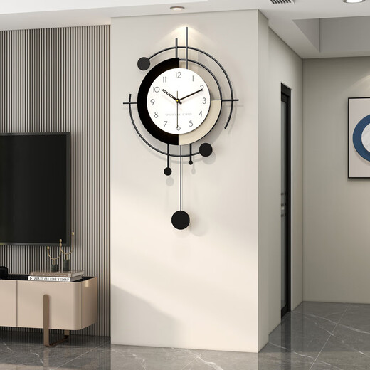 Jiujiuda moderne einfache Wanduhr Wohnzimmer ohne Stempel zu Hause Esszimmer Stille dekorative Uhr Kreative Uhr High-End-Sinn Wandhänge WM1048 Große Größe [44x74cm]